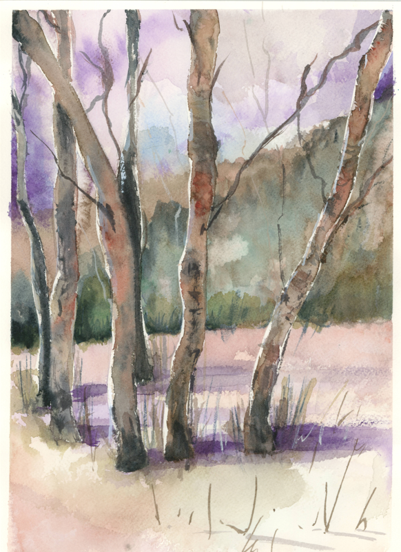 Bosque en otoño. Original.
