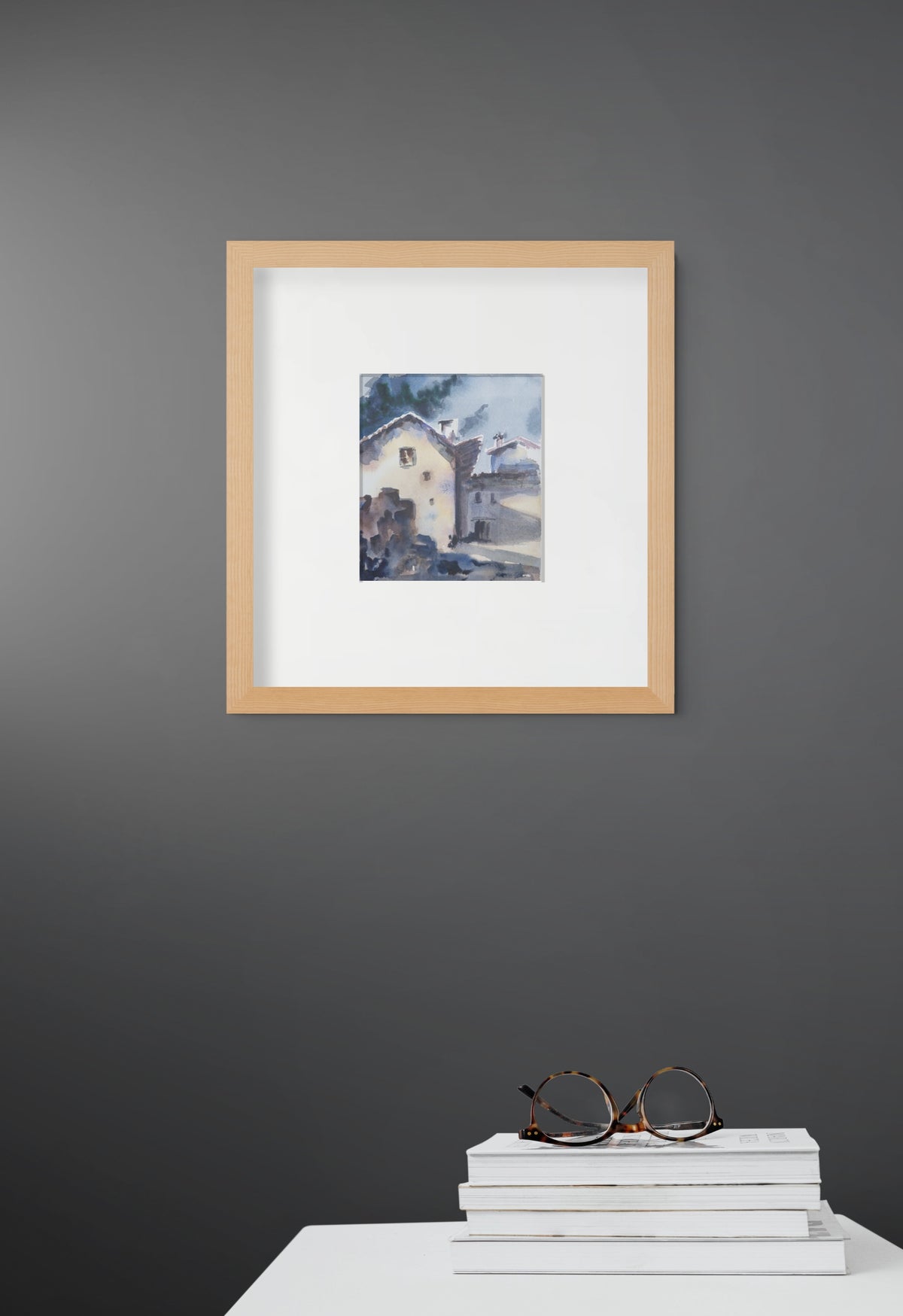 Entre casas y sombras · Original disponible · pieza única.