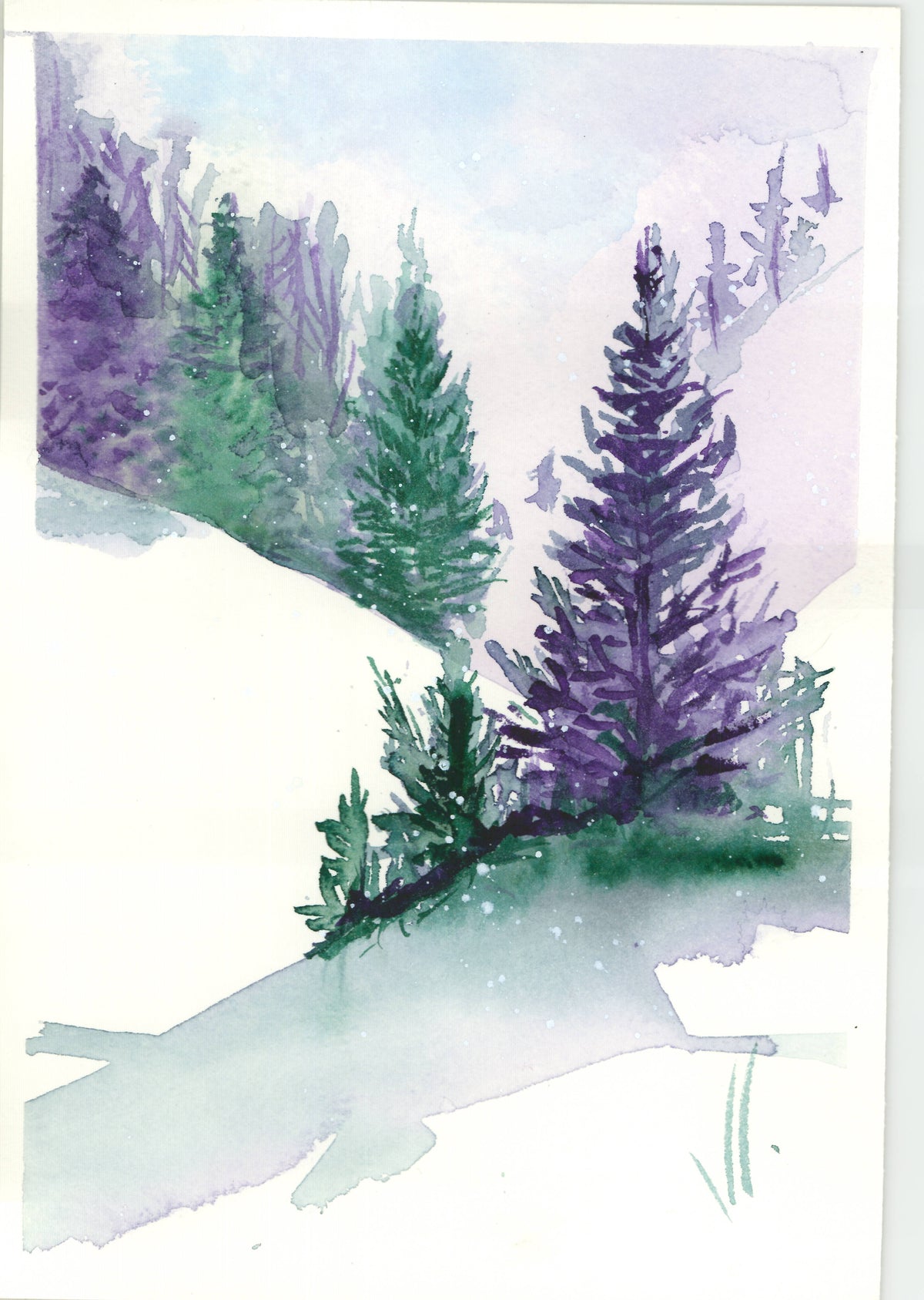 Pareja de paisajes navideños. Original.