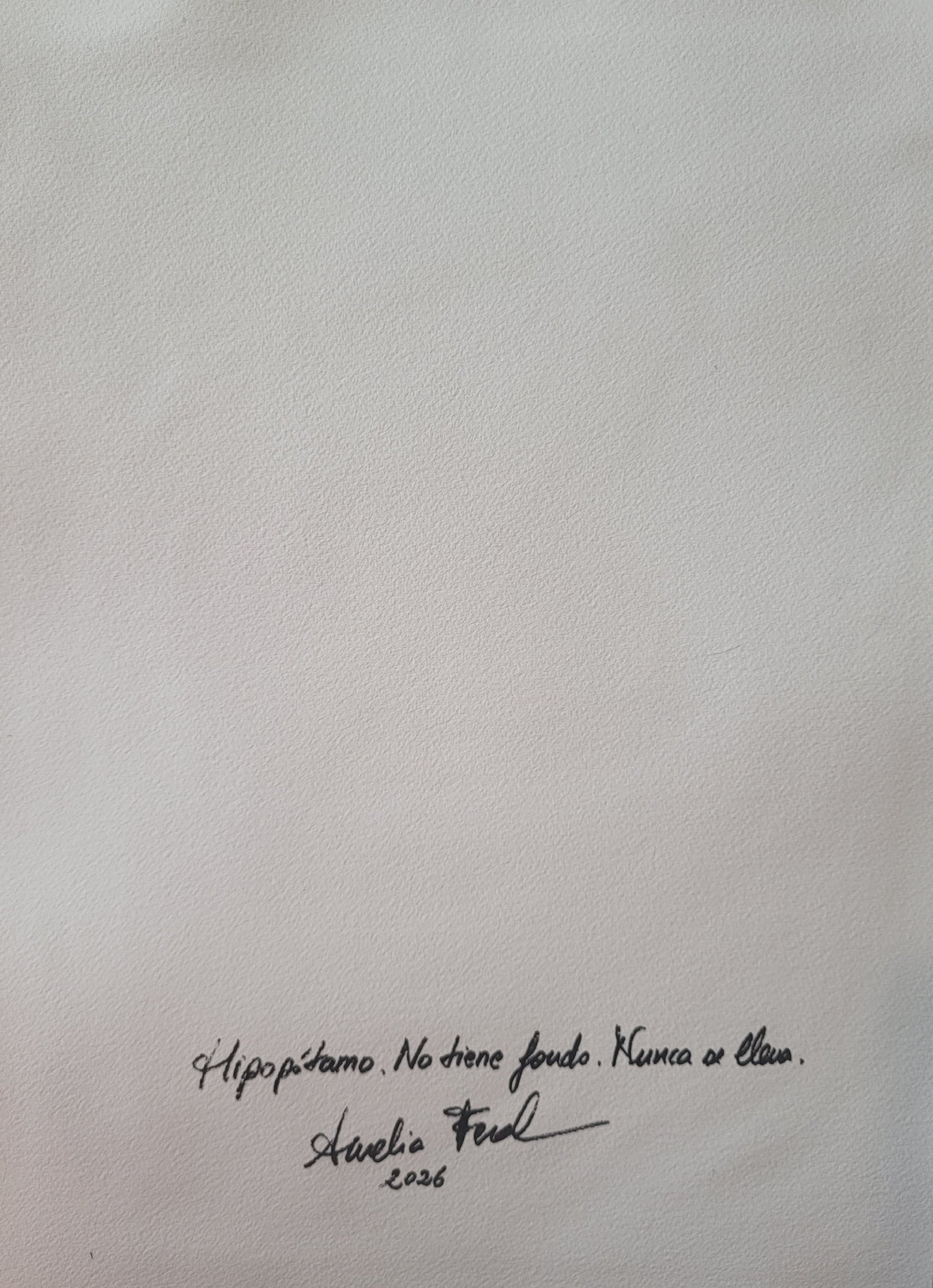 Hipopótamo. No tiene fondo. Nunca se llena. Original
