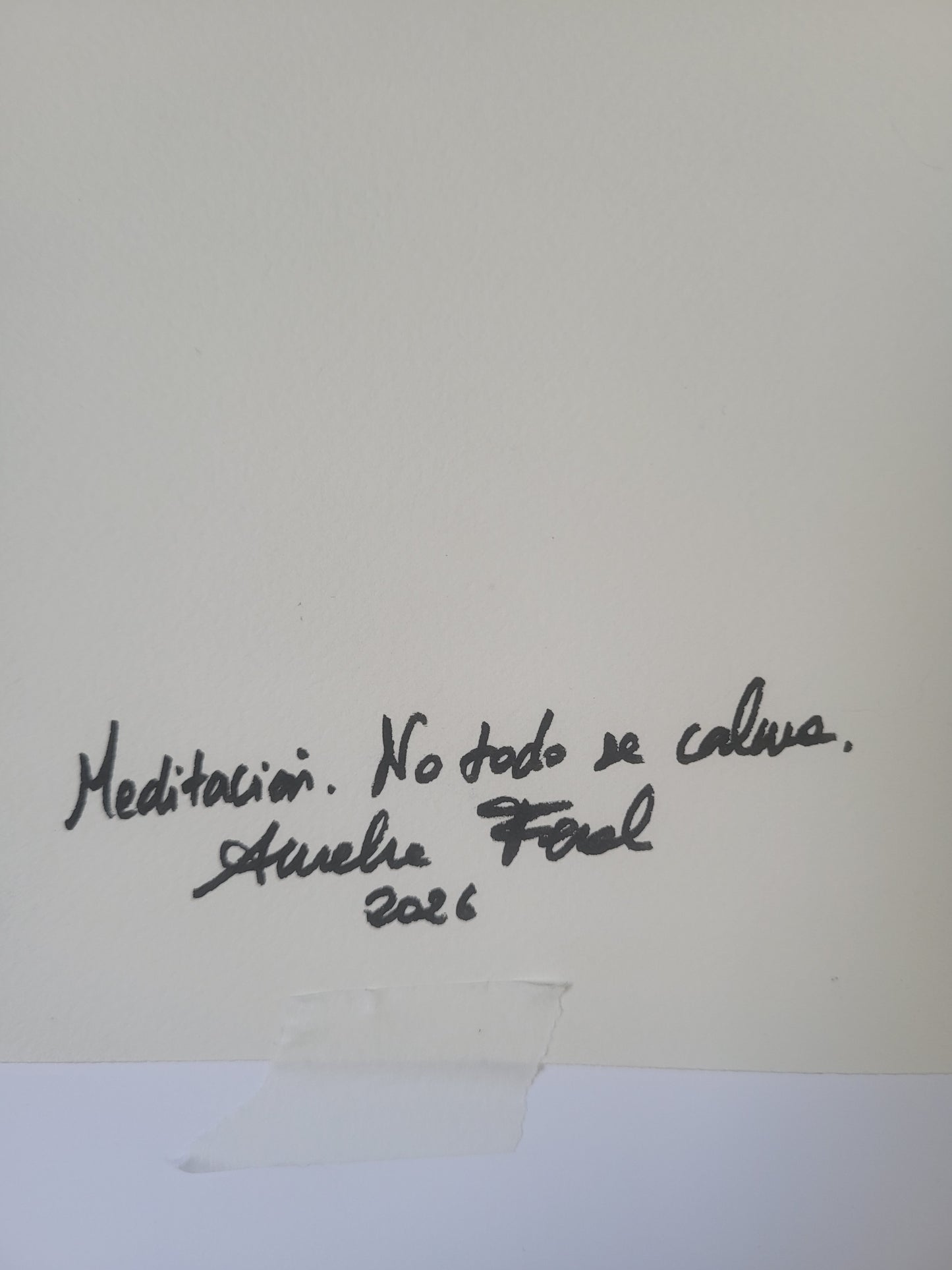 Meditación. No todo se calma. Original.