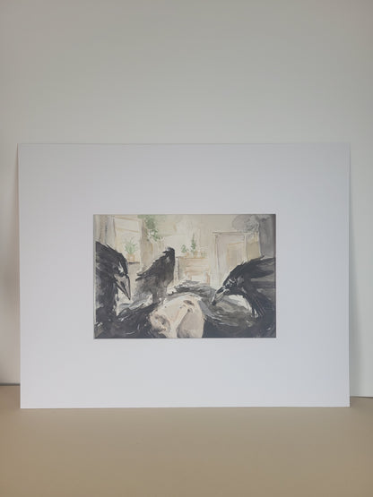 La siesta se alarga. Sentirse a salvo no es estarlo · Original disponible · pieza única.
