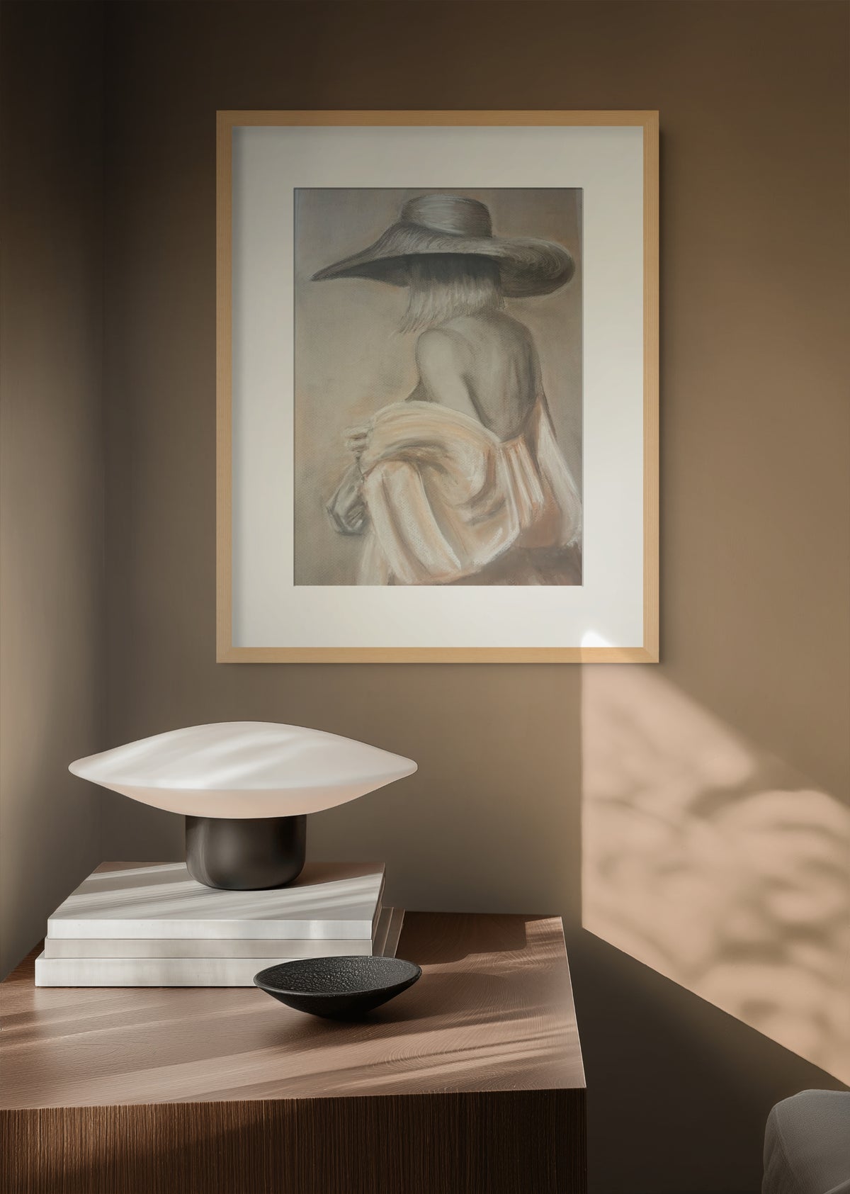 Mujer con sombrero. Original disponible · pieza única.