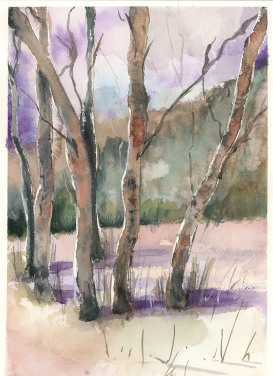Bosque en otoño. Original.