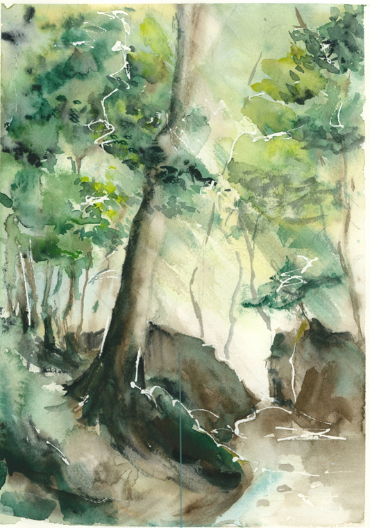 Bosque luminoso. Original.