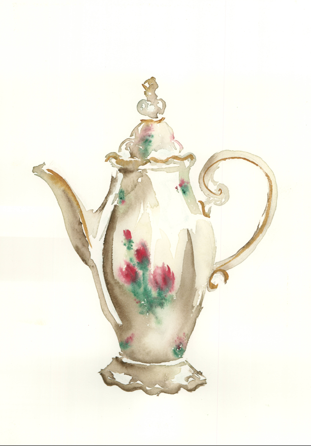 Cafetera de porcelana. Original.