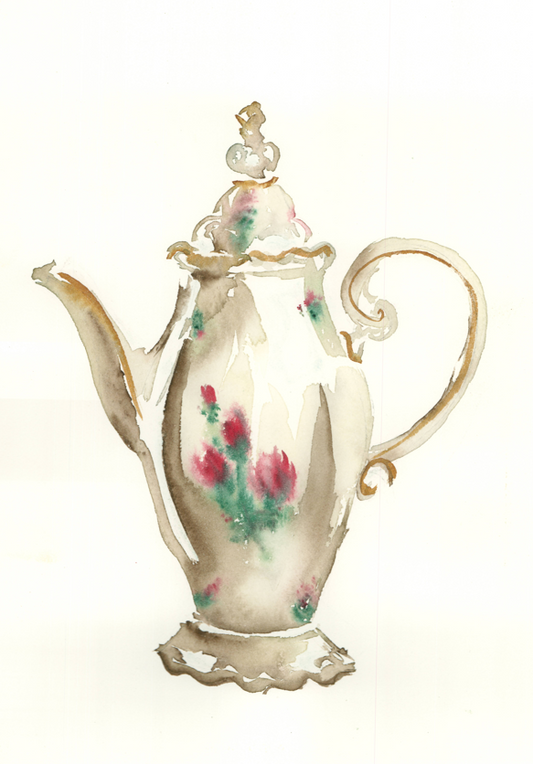 Cafetera de porcelana. Original disponible · pieza única.