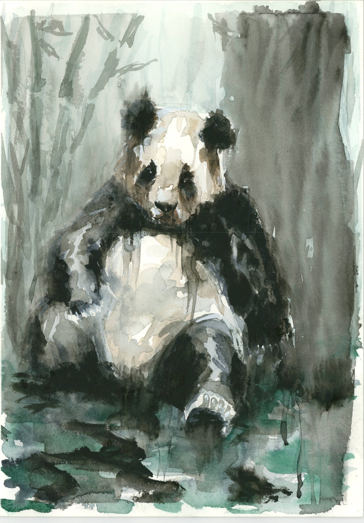 Panda. No empezó hoy. Tampoco termina. Obra vendida. Pieza única.