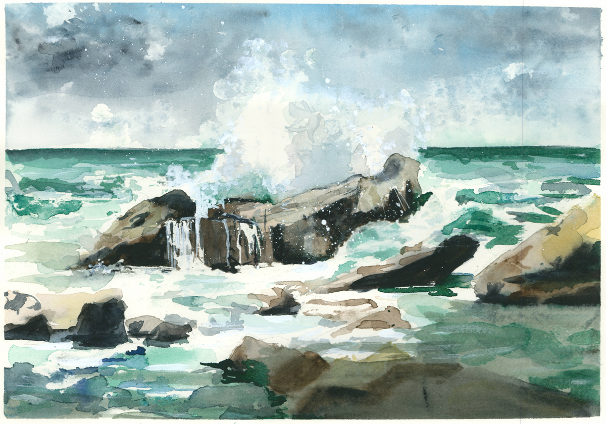 Rocas del mar. Original.