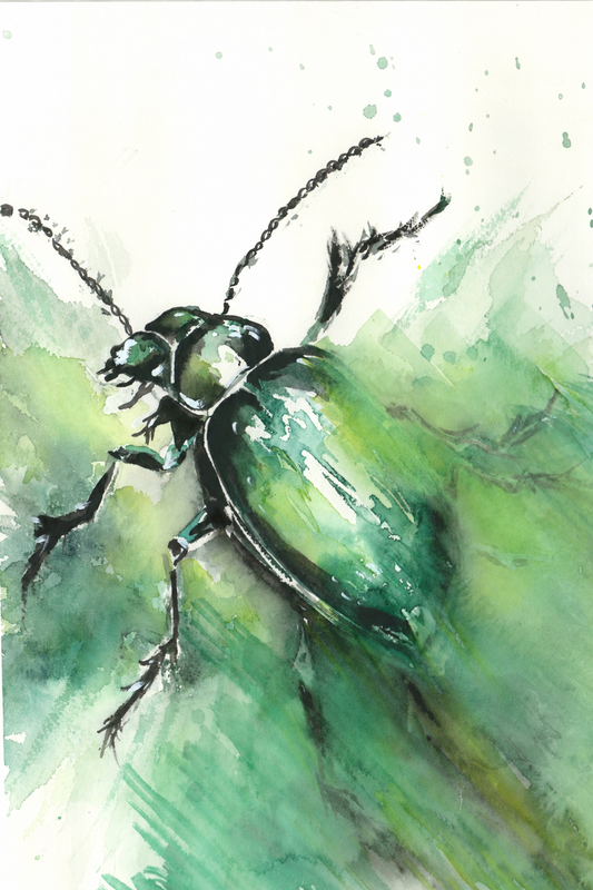 Escarabajo verde. Original disponible · pieza única.
